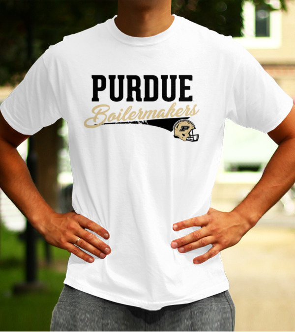 Purdue Boilermakers Script With Iconic Helmet T-Shirt