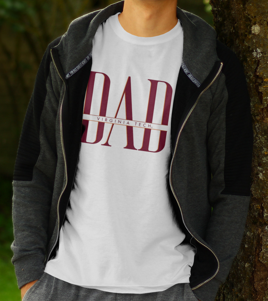Virginia Tech Dad Bold Red Lettering T-Shirt