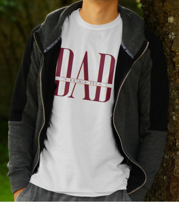 Virginia Tech Dad Bold Red Lettering T-Shirt