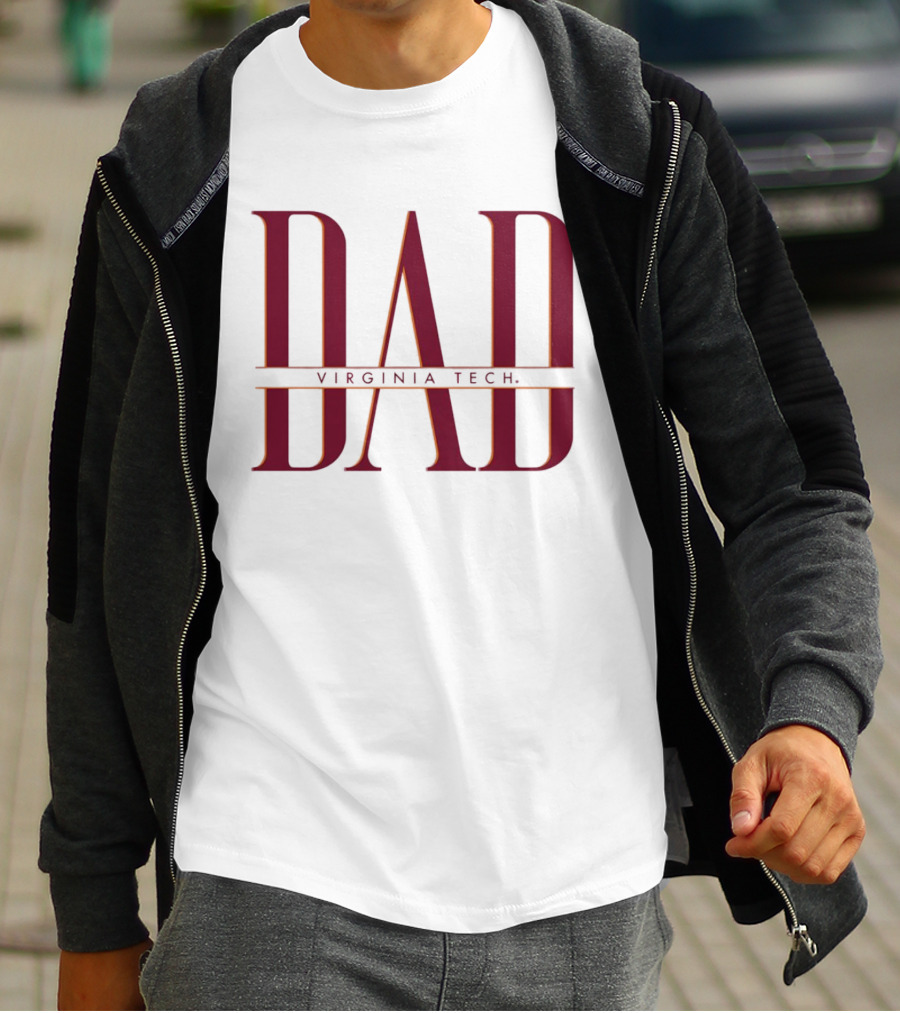 Virginia Tech Dad Bold Red Lettering T-Shirt