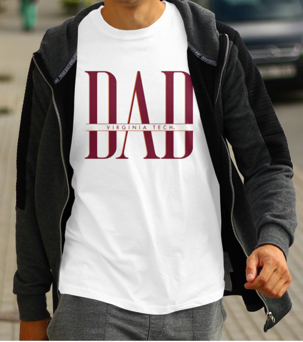 Virginia Tech Dad Bold Red Lettering T-Shirt