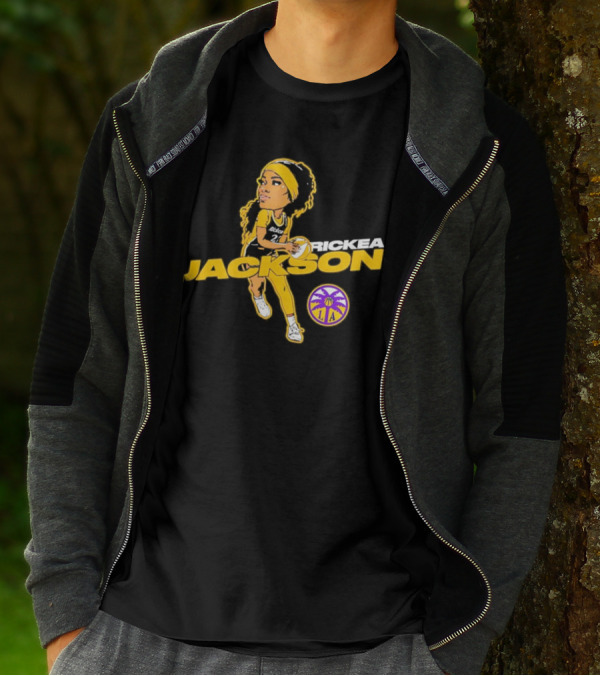 Rickea Jackson LA Basketball Player Icon In Yellow And Black T-Shirt