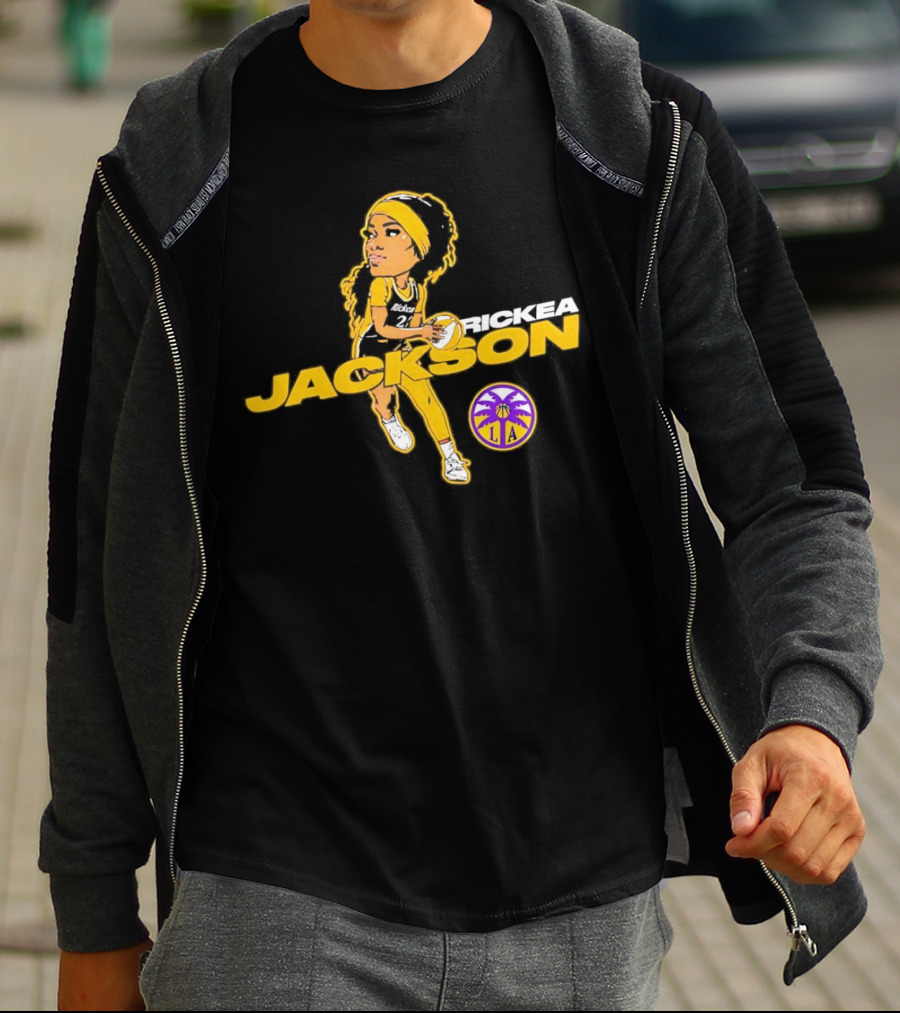 Rickea Jackson LA Basketball Player Icon In Yellow And Black T-Shirt