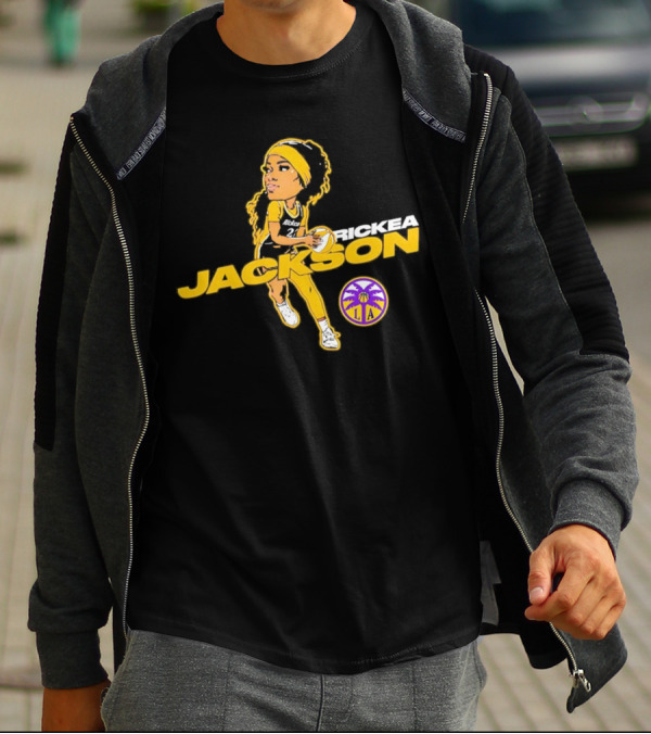 Rickea Jackson LA Basketball Player Icon In Yellow And Black T-Shirt
