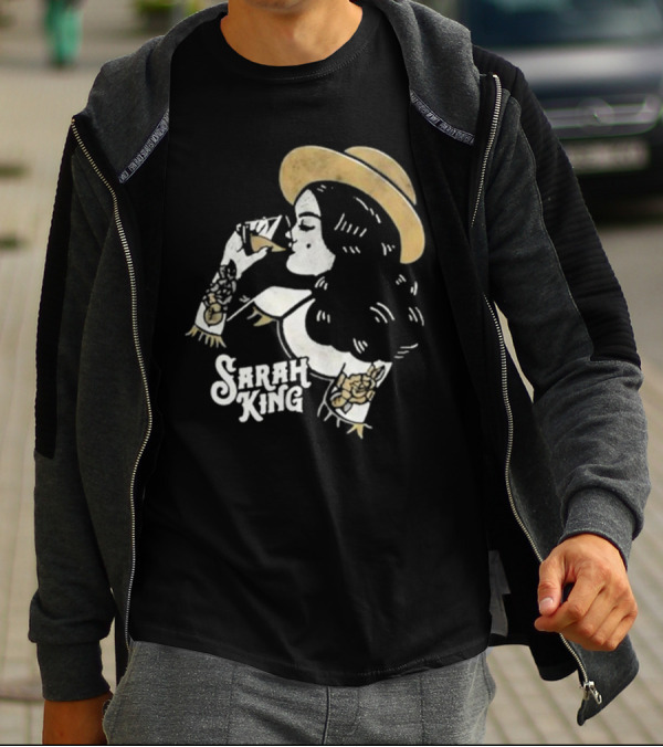 Sarah King Whisky Vintage Tattooed Woman Hat T-Shirt