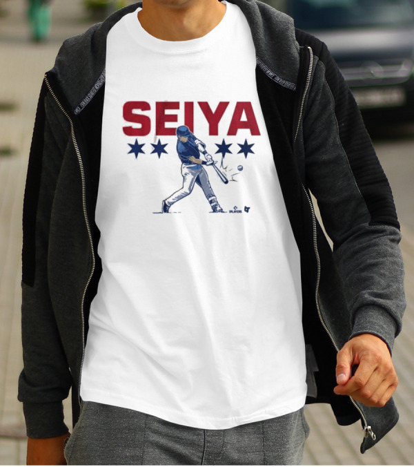 Seiya Suzuki Chicago Baseball Swing Stars T-Shirt
