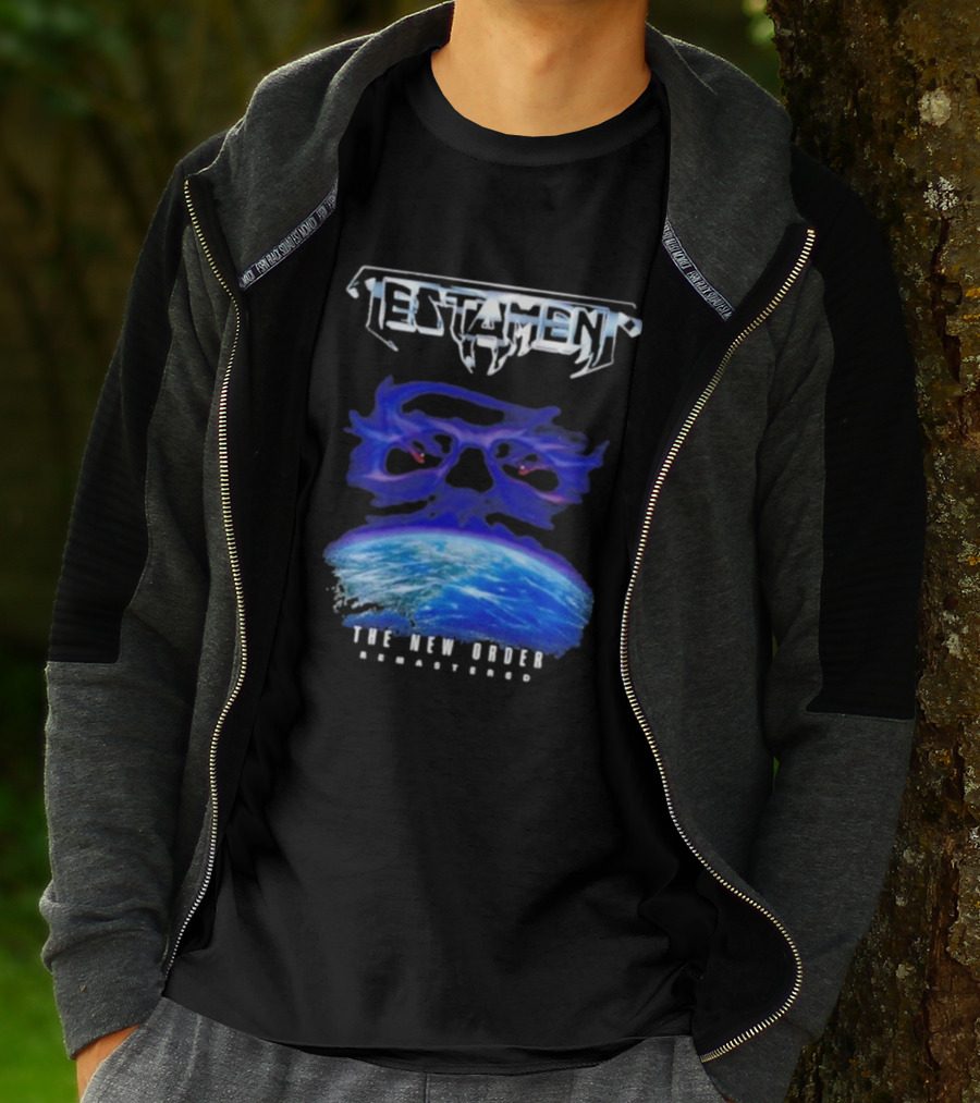 Testament The New Order Remastered Earth Skull T-Shirt