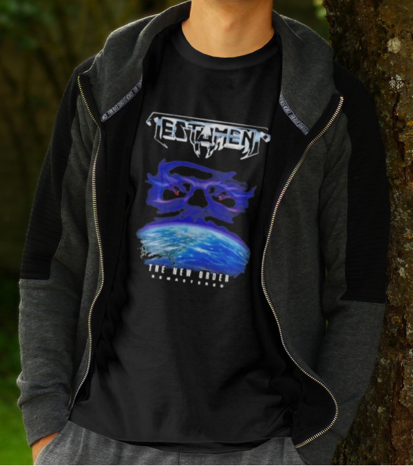 Testament The New Order Remastered Earth Skull T-Shirt