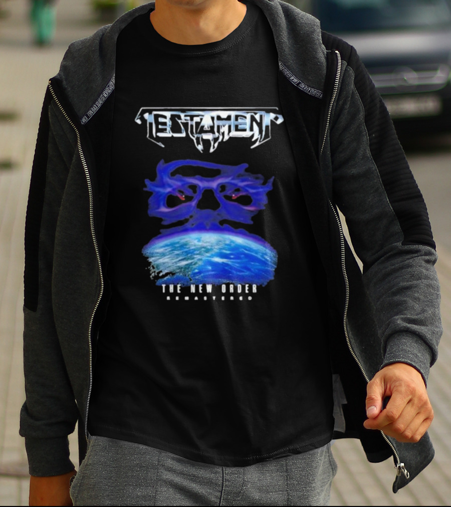 Testament The New Order Remastered Earth Skull T-Shirt