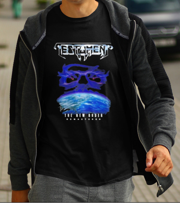Testament The New Order Remastered Earth Skull T-Shirt