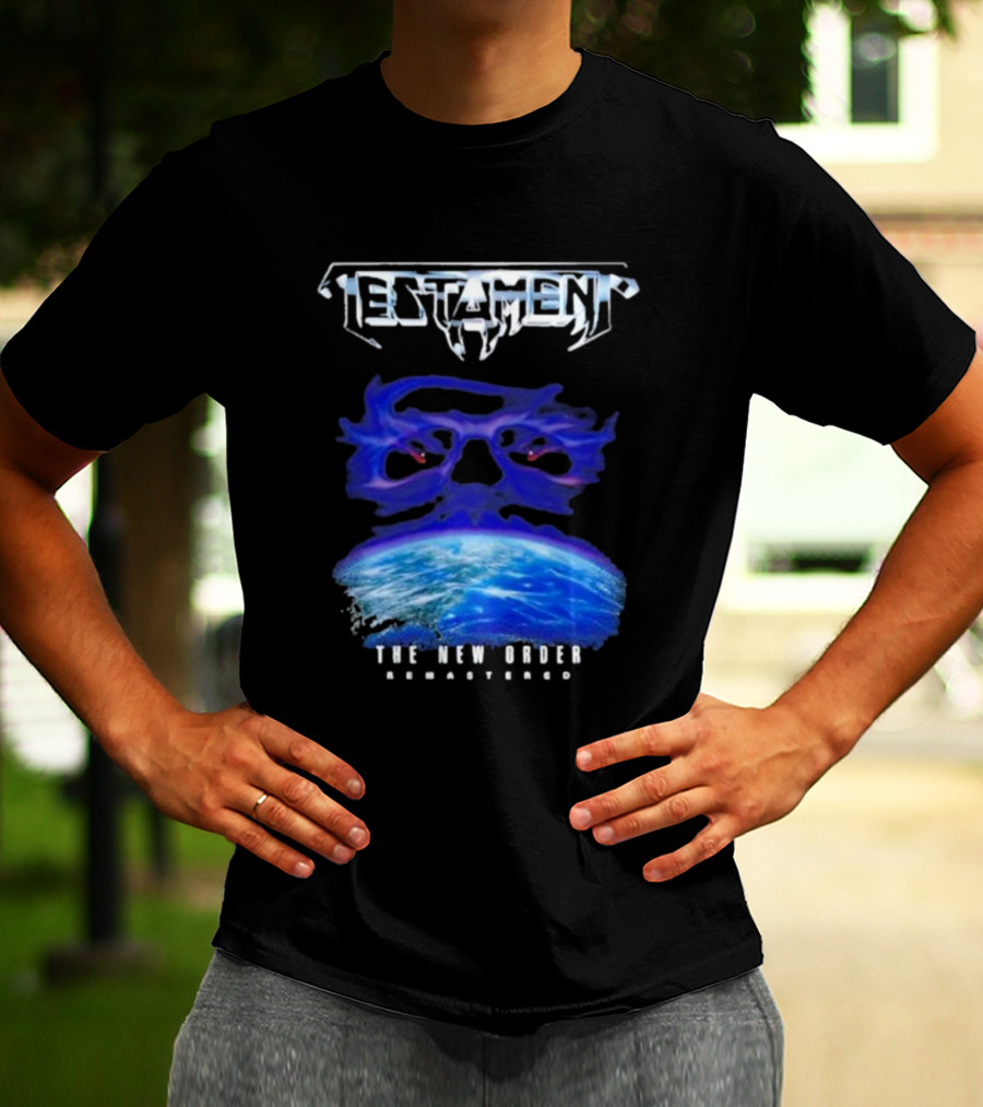 Testament The New Order Remastered Earth Skull T-Shirt
