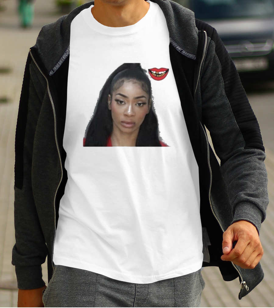 Tommie Lee Arrested Mugshot With Red Lips T-Shirt