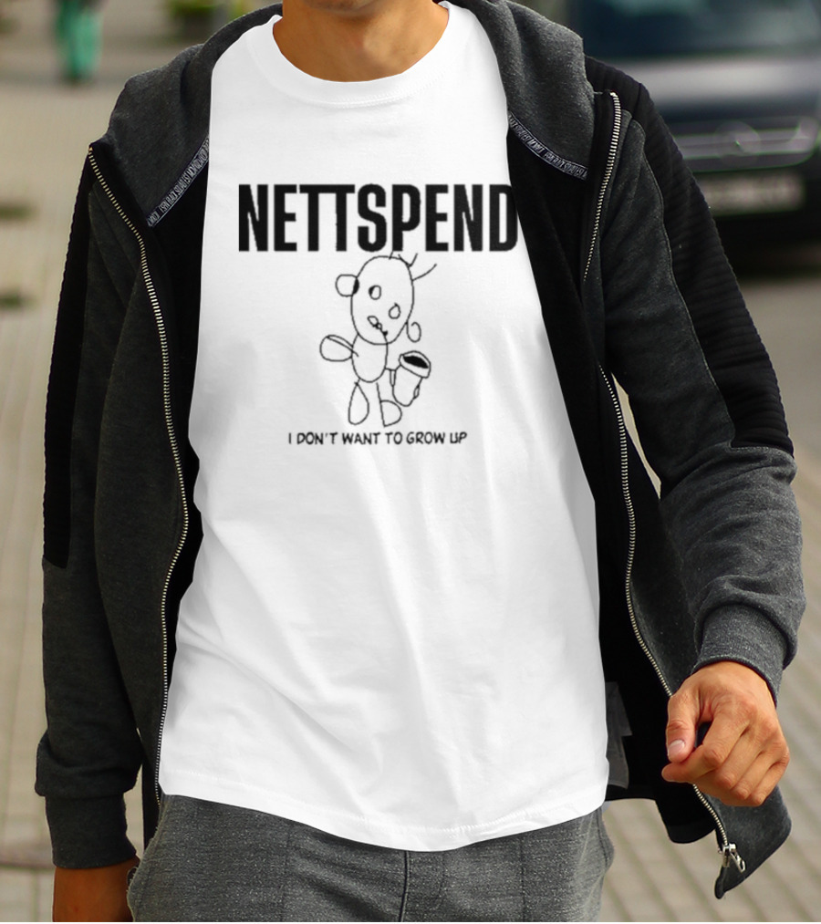 NETTSPEND I Don’t Want To Grow Up Sketch Figure With Cup T-Shirt