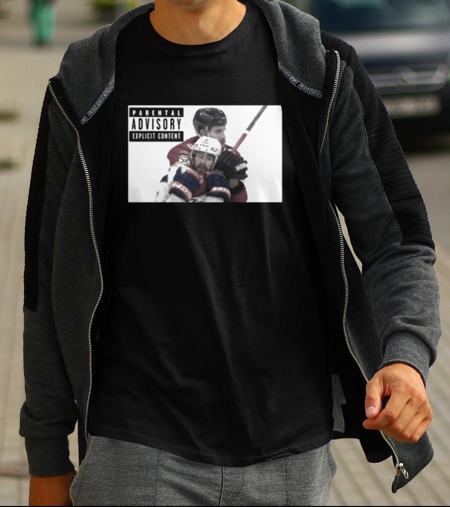 Parental Advisory Explicit Content Hockey Collision T-Shirt