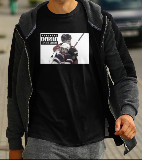 Parental Advisory Explicit Content Hockey Collision T-Shirt