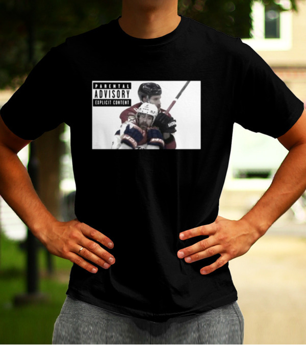 Parental Advisory Explicit Content Hockey Collision T-Shirt