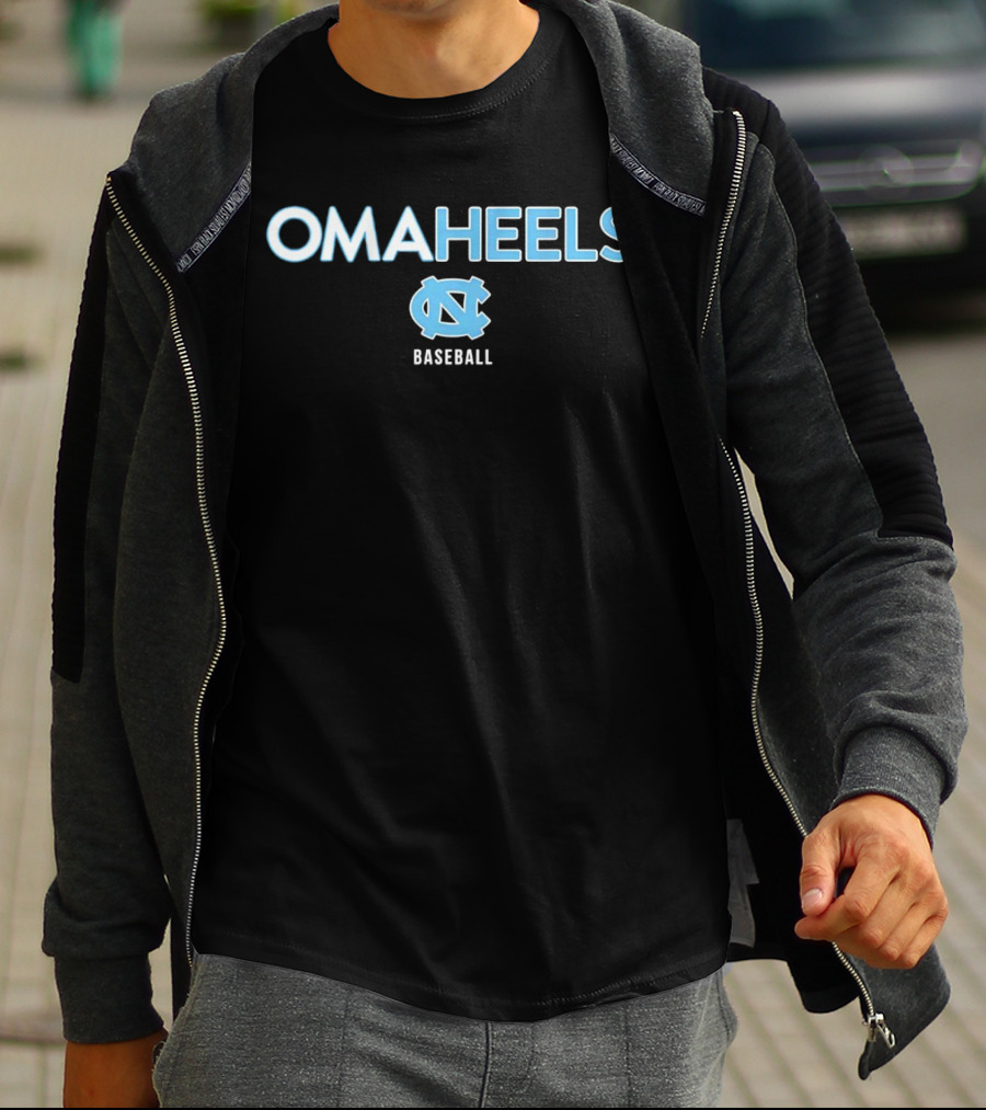 OMAHEELS North Carolina Tar Heels Baseball T-Shirt