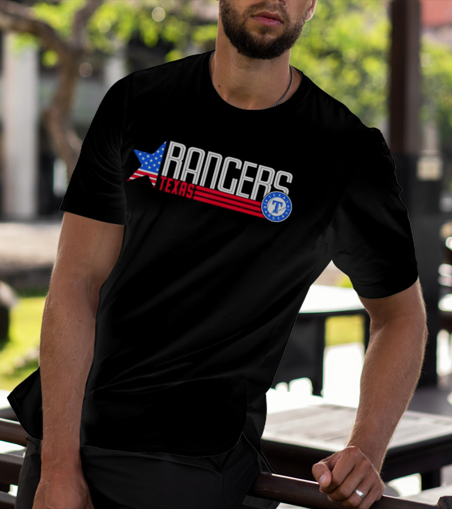 Texas Rangers Ameria Star USA Flag T-Shirt