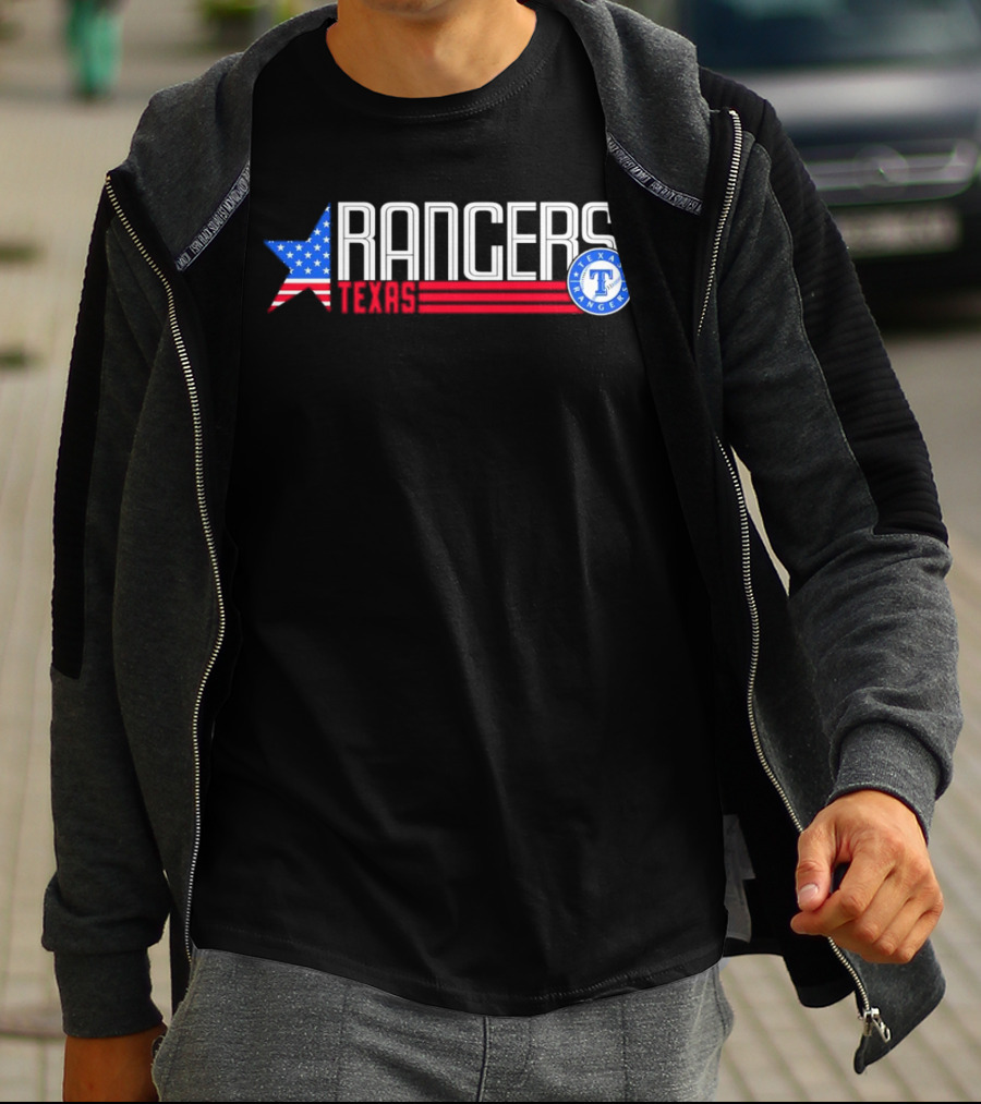Texas Rangers Ameria Star USA Flag T-Shirt