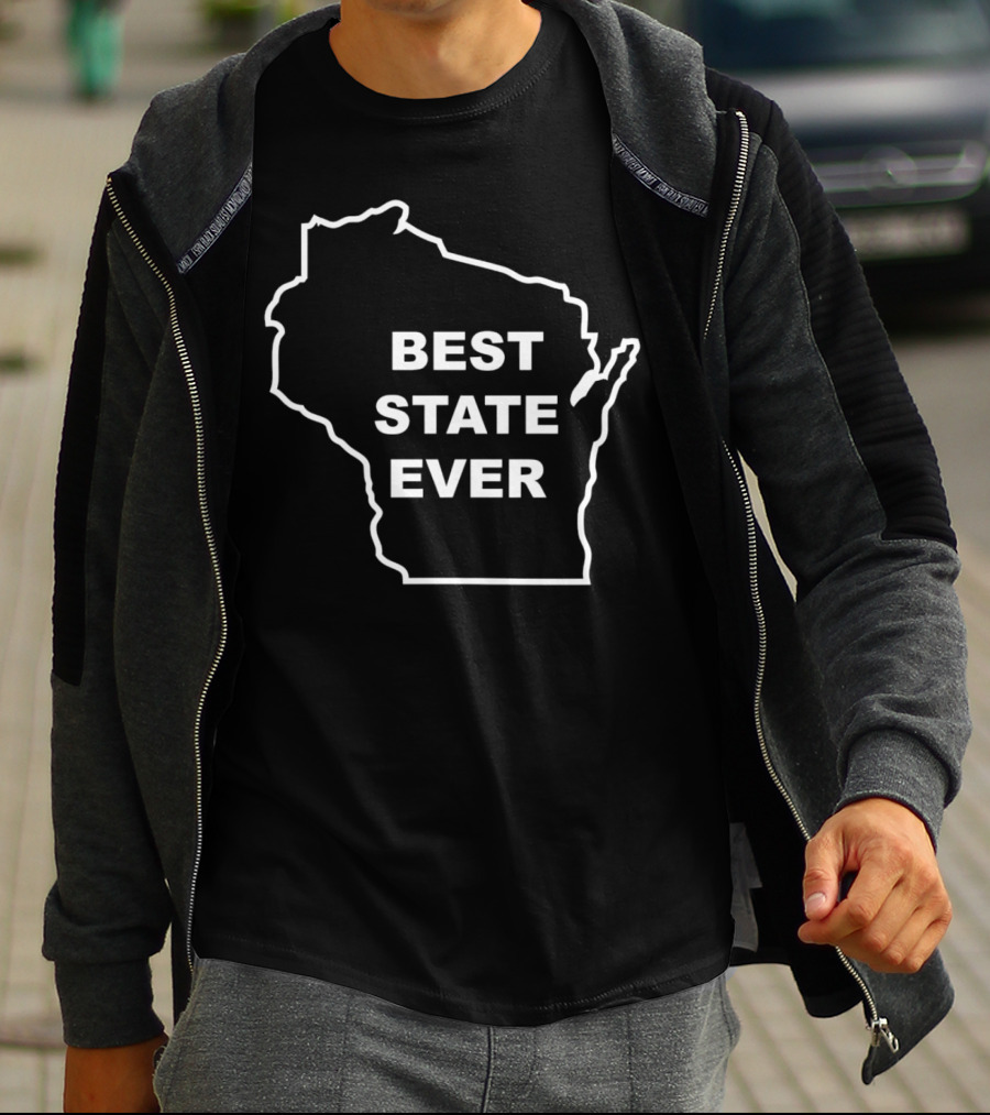 Wisconsin Best State Ever Outline T-Shirt