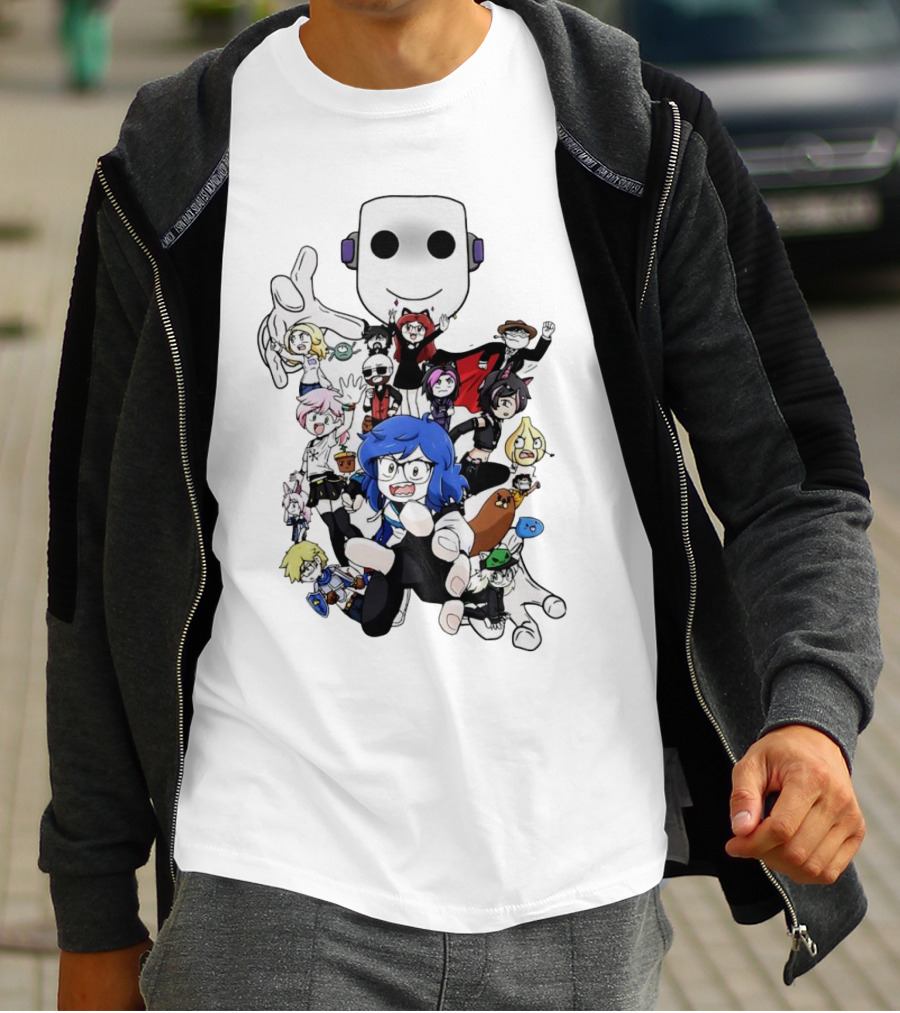 Captainshio Friends Cartoon Character Ensemble T-Shirt
