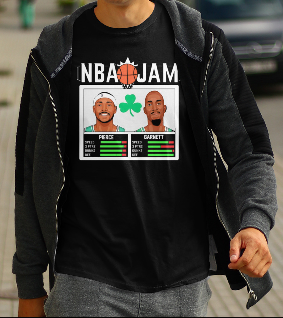 NBA Jam Pierce Garnett Vintage Celtics Basketball Retro Game T-Shirt