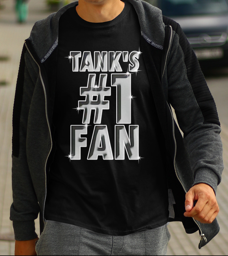 Tank's #1 Fan Sparkling Text T-Shirt