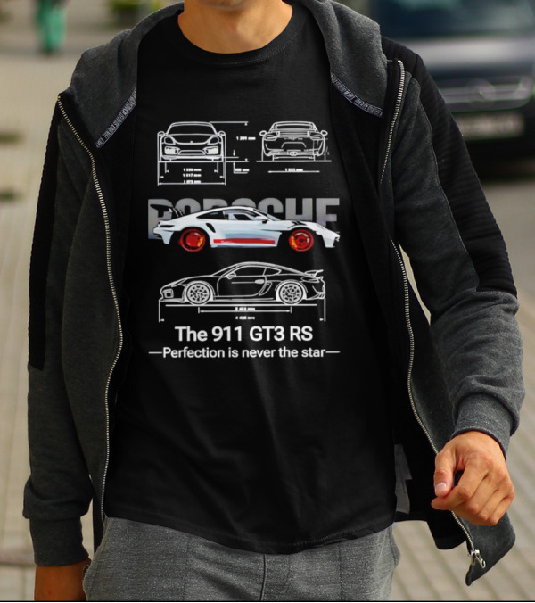 Porsche 911 GT3 RS Blueprint Perfection Never The Star T-Shirt