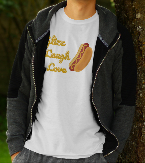 Glizz Laugh Love Hotdog Fun Food Humor T-Shirt
