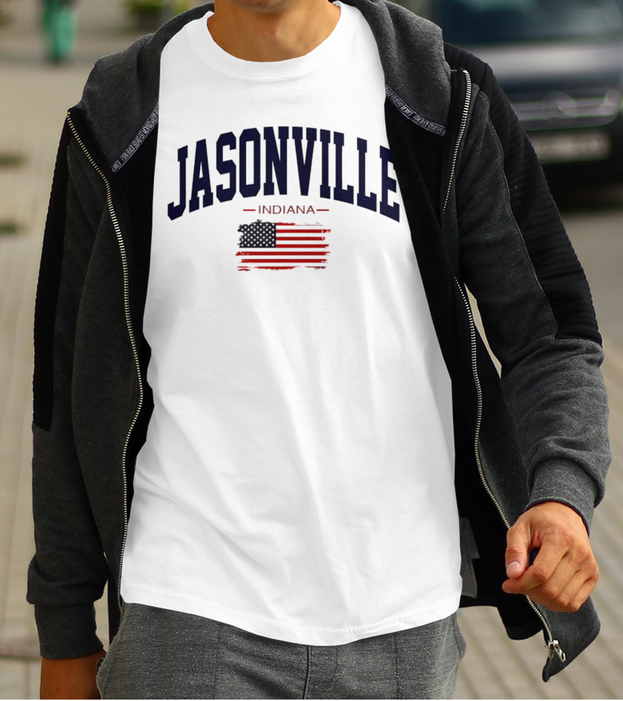 Jasonville Indiana USA Flag T-Shirt