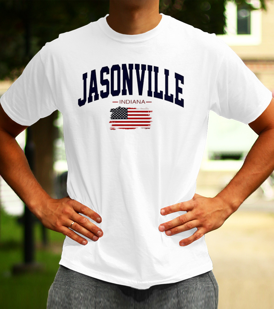 Jasonville Indiana USA Flag T-Shirt