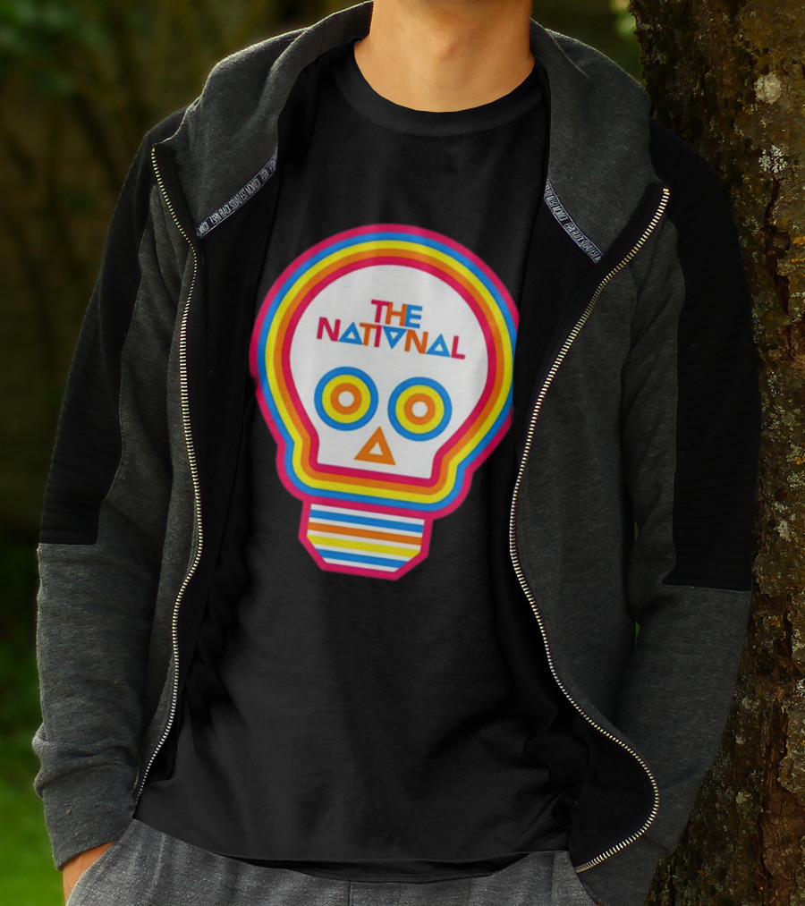The National Lightbulb Skull Retro Rainbow T-Shirt