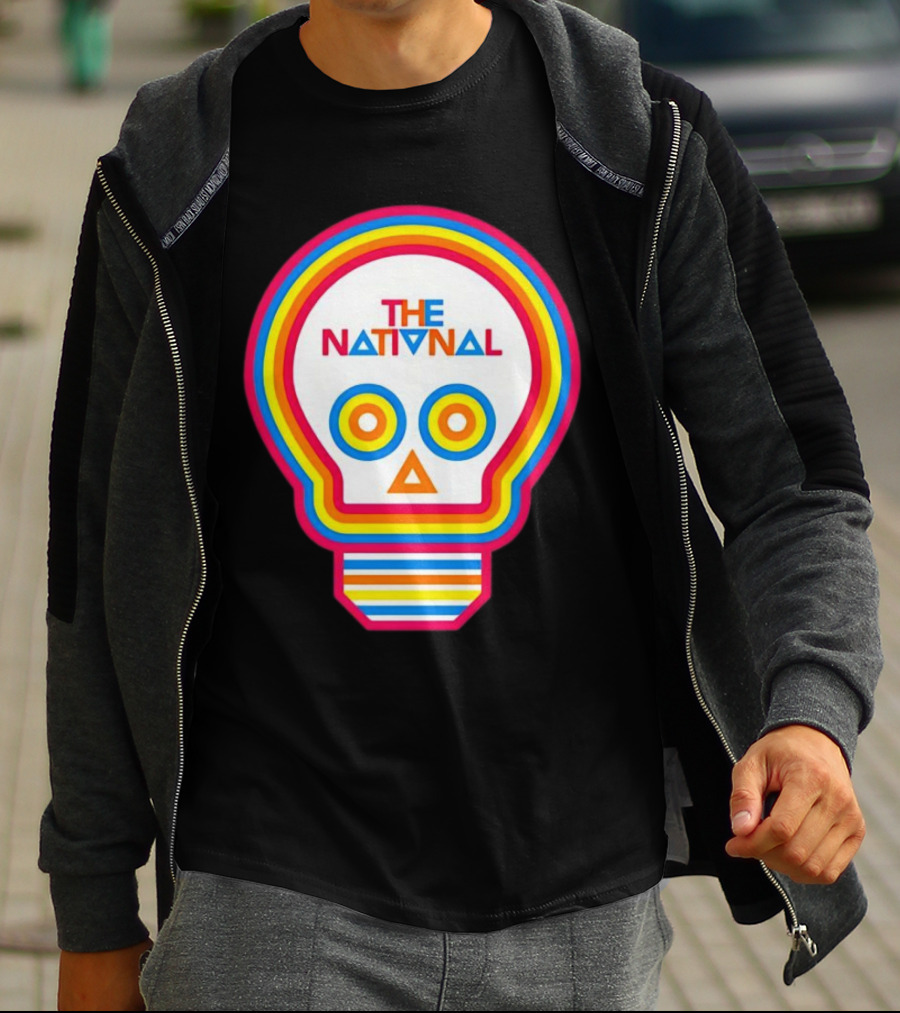 The National Lightbulb Skull Retro Rainbow T-Shirt