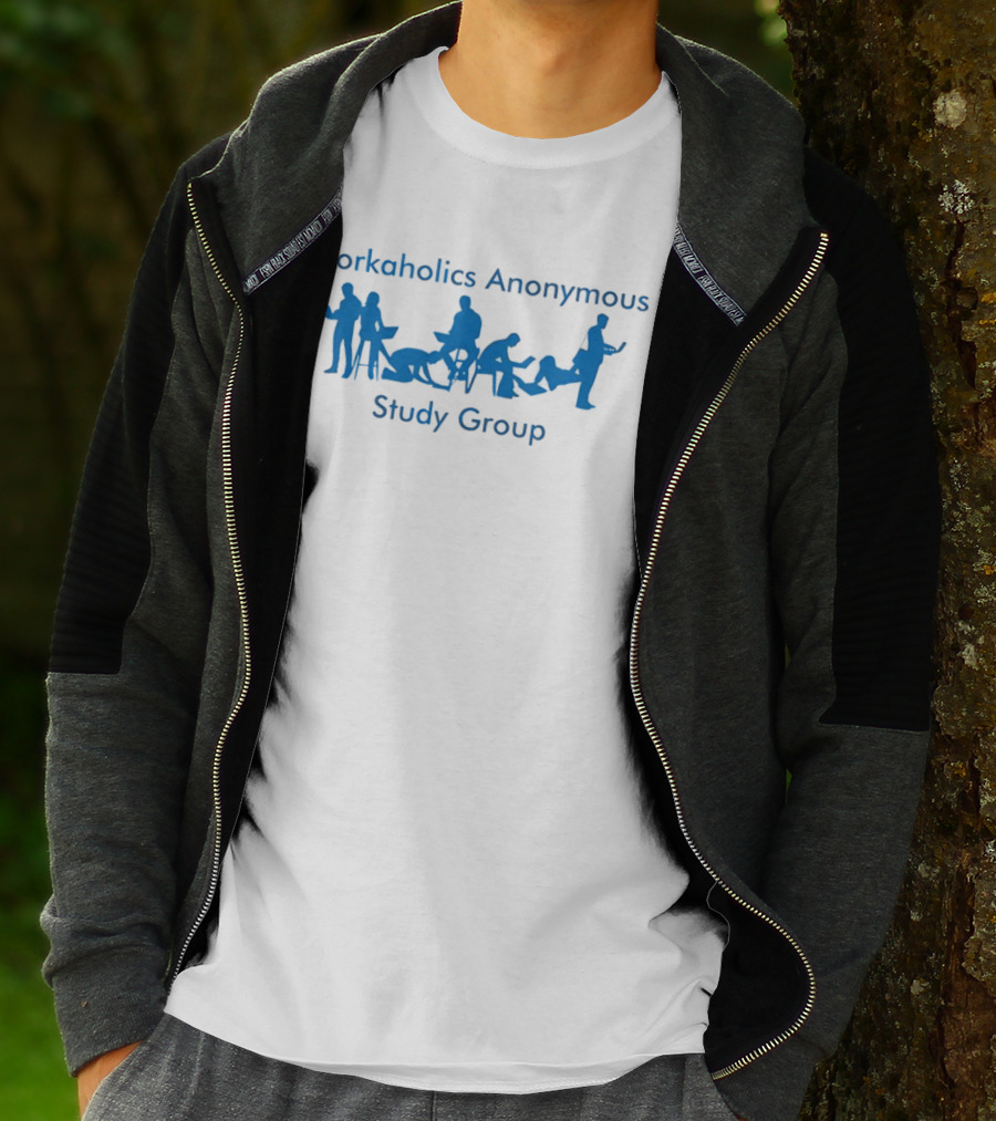 Workaholics Anonymous Study Group Silhouette Fun Gathering T-Shirt