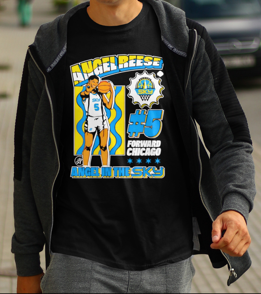 Angel Reese #5 Forward Chicago Sky Angel In The Sky T-Shirt