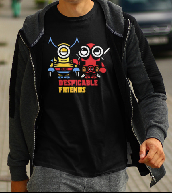 Despicable Friends Minions Wolverine And Deadpool T-Shirt