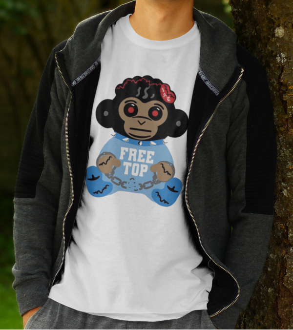 Never Broke Again Free Top Baby Monkey Character Chains T-Shirt