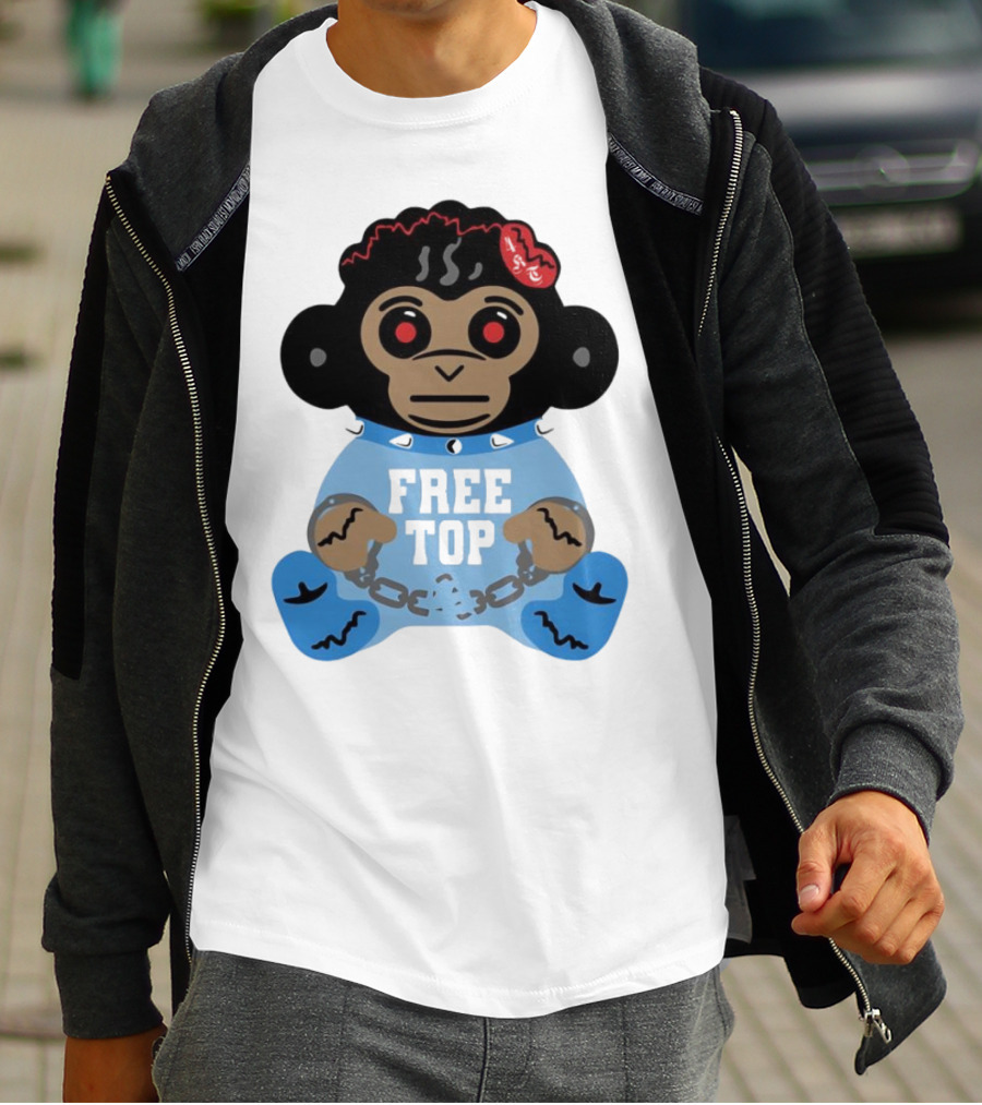 Never Broke Again Free Top Baby Monkey Character Chains T-Shirt