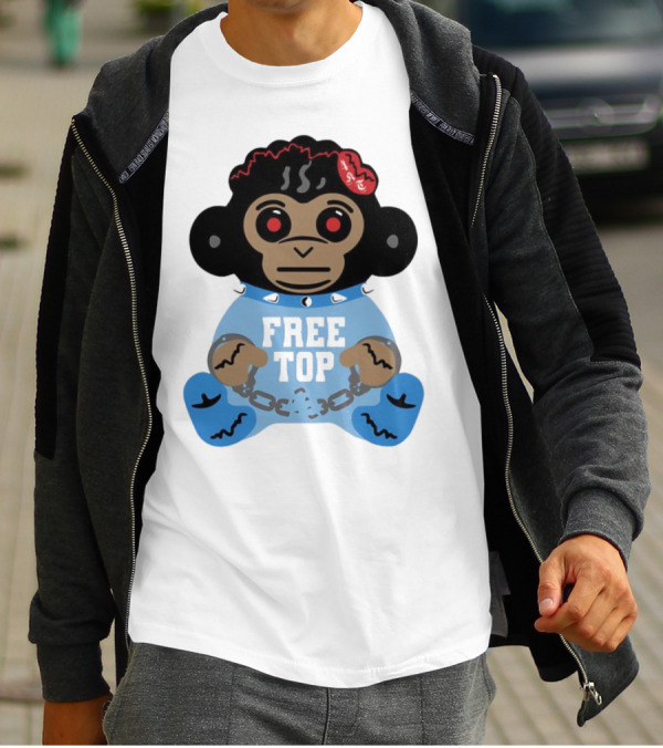 Never Broke Again Free Top Baby Monkey Character Chains T-Shirt
