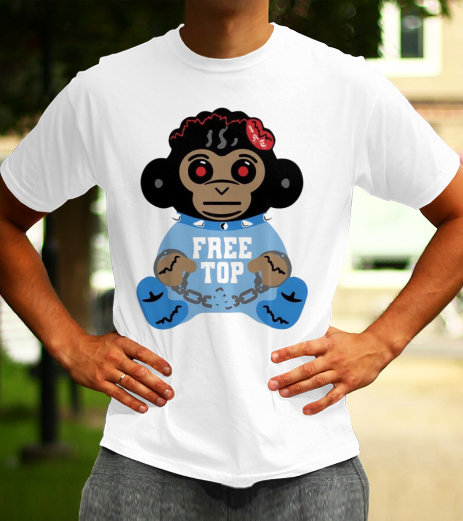 Never Broke Again Free Top Baby Monkey Character Chains T-Shirt