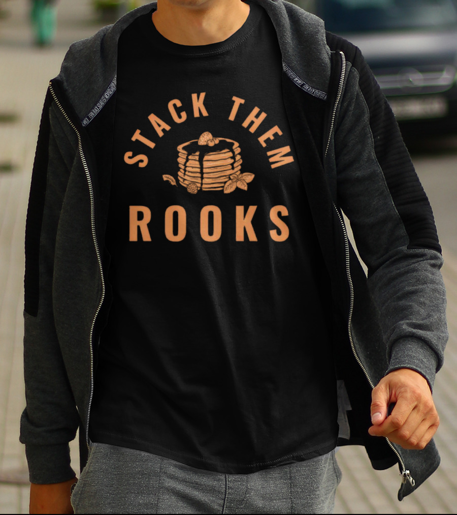 Stack Them Rooks Pancake Illustration With Syrup And Berries T-Shirt