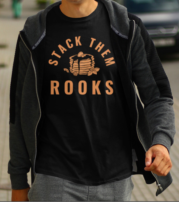 Stack Them Rooks Pancake Illustration With Syrup And Berries T-Shirt