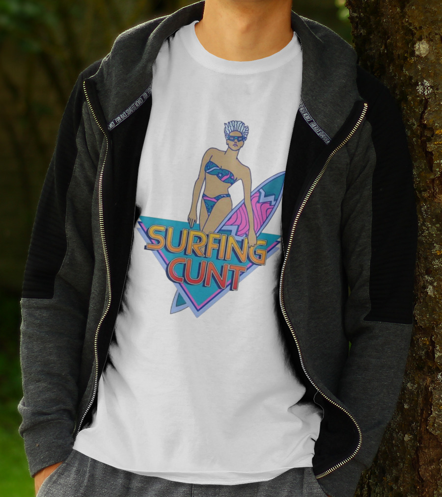 Surfing Cunt Retro Summer Vibes Surfer Girl Iconic T-Shirt