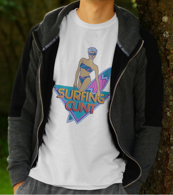 Surfing Cunt Retro Summer Vibes Surfer Girl Iconic T-Shirt