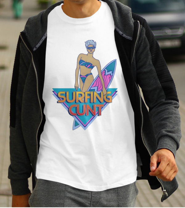 Surfing Cunt Retro Summer Vibes Surfer Girl Iconic T-Shirt