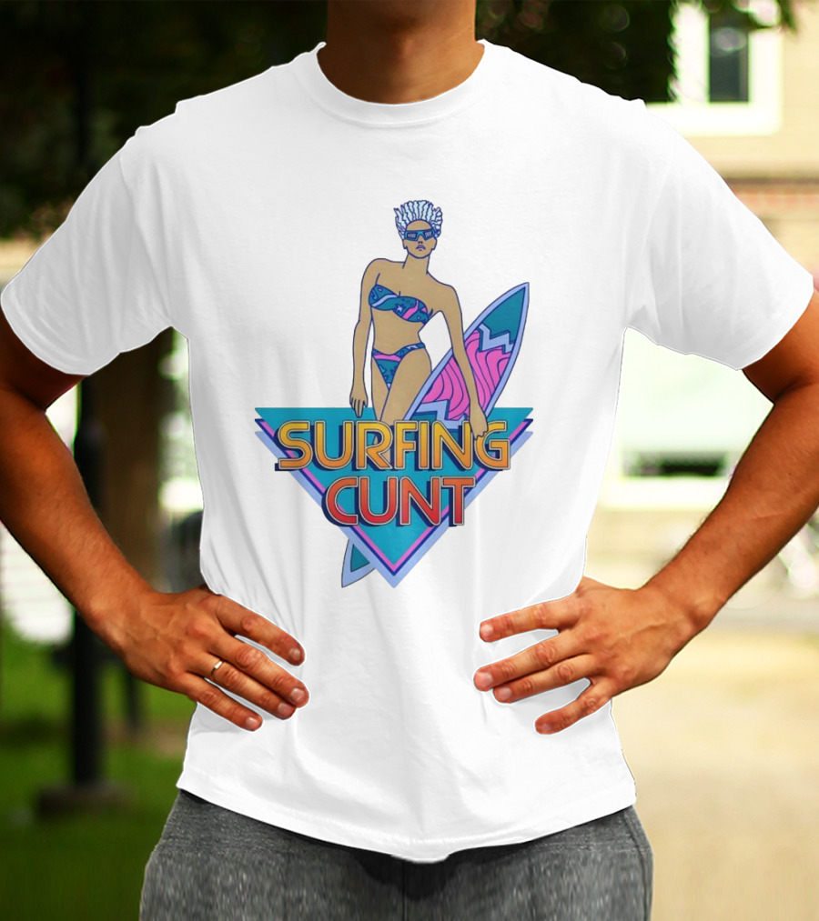 Surfing Cunt Retro Summer Vibes Surfer Girl Iconic T-Shirt