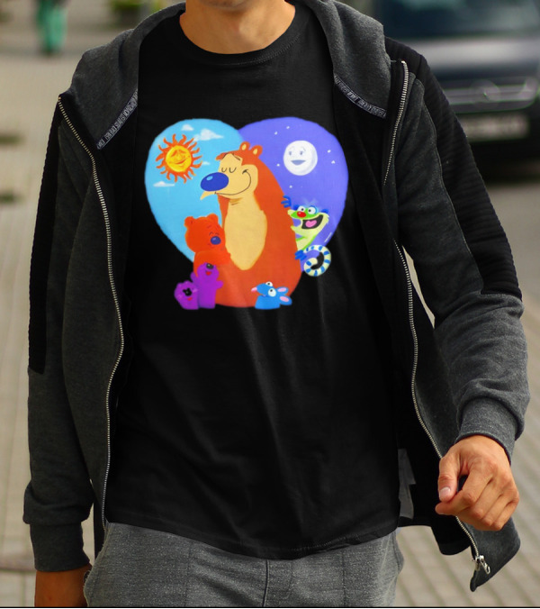 Bear In The Big Blue House Muppet History With Sun And Moon Characters T-Shirt