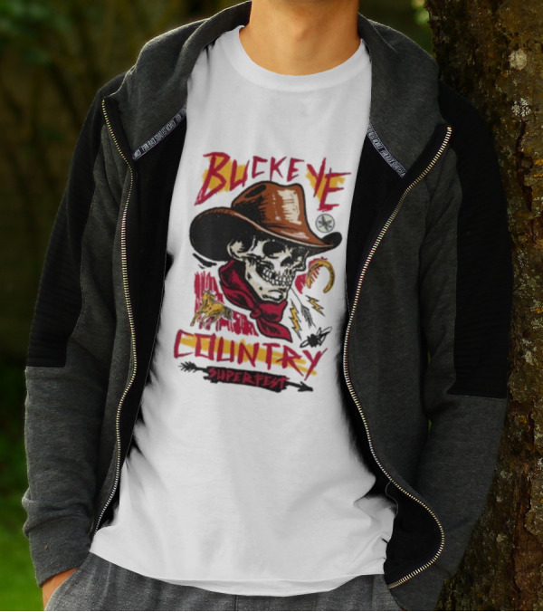 Buckeye Country Superfest Skeleton Cowboy With Horse And Lasso T-Shirt