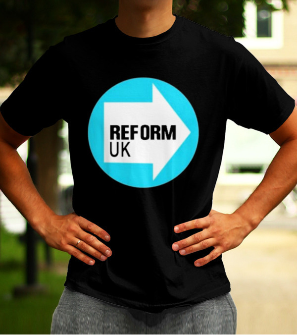 Reform UK Arrow Symbol Blue Circle T-Shirt