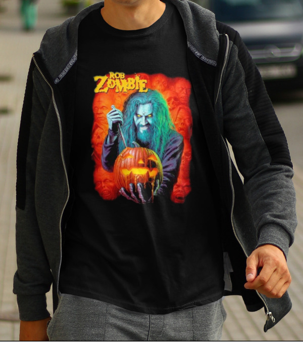 Rob Zombie Hellbilly Deluxe Halloween Pumpkin Horror T-Shirt